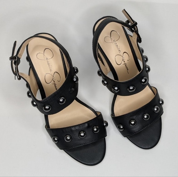 Jessica Simpson JS-Madrie Black Studded Heel Size 6.5 - Picture 2 of 9
